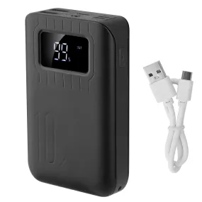 10,000mAh Portable Power Bank - Dual USB Ports, LCD Display, Flashlight