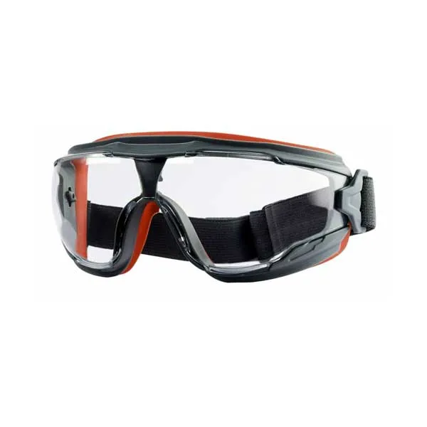 3M Anti-Fog Clear Lens Goggles with Scotchgard Protector - Gray/Red