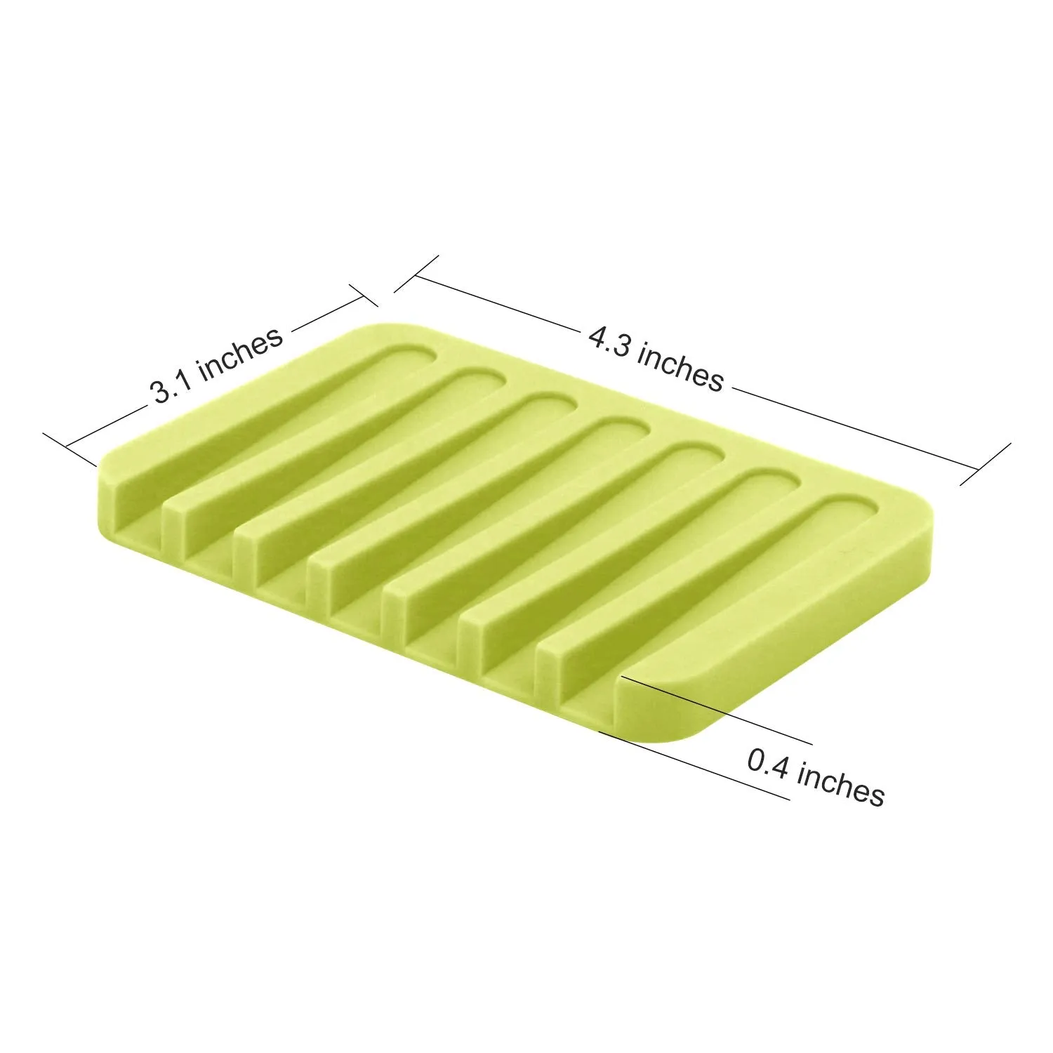 Anwenk Soap Dish Waterfall Soap Saver Soap Tray Soap Holder Drainer for Shower/Bathroom/Kitchen/Counter Top, Keep Soap Bars Dry & Clean,Easy Cleaning, Flexible Silicone-Green,3 Pack
