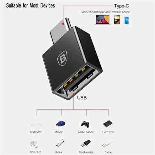Baseus Exquisite Type-C Male to USB Female OTG Adapter Converter