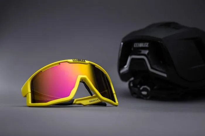 Bliz Fusion Sport Sunglasses (Brown w Purple/Matt Yellow)