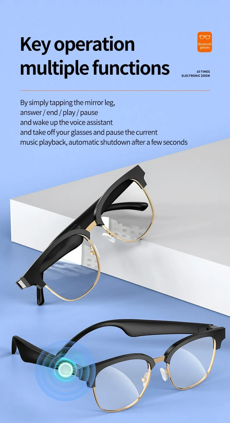 Bluetooth Smart Glasses with Headphones