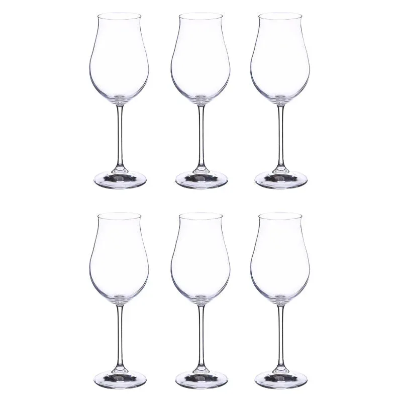 Bohemia Attimo Stemmed Glass Clear Lead Free Crystal Drinkware | Set of 6 | 2 x 8 inches | 250ml