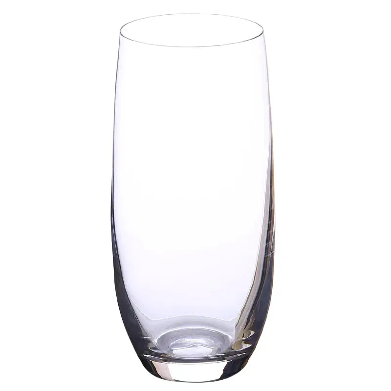 Bohemia Club High Ball Glass Clear Lead Free Crystal Glassware | Set of 6 | 3 x 6 inches | 350ml