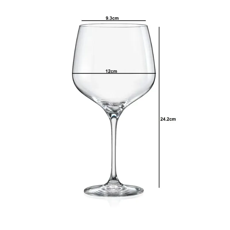 Bohemia Rebecca Wine Glass Clear Lead Free Crystal Drink Accessory | Set of 6 | 5 x 9 inches | 820ml