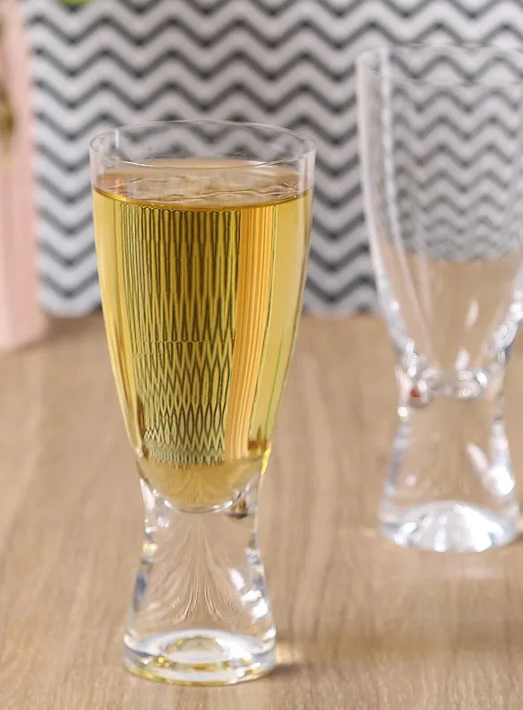 Bohemia Samba Beer Glass Clear Lead Free Crystal Beverageware | Set of 6 | 3 x 7 inches | 350ml