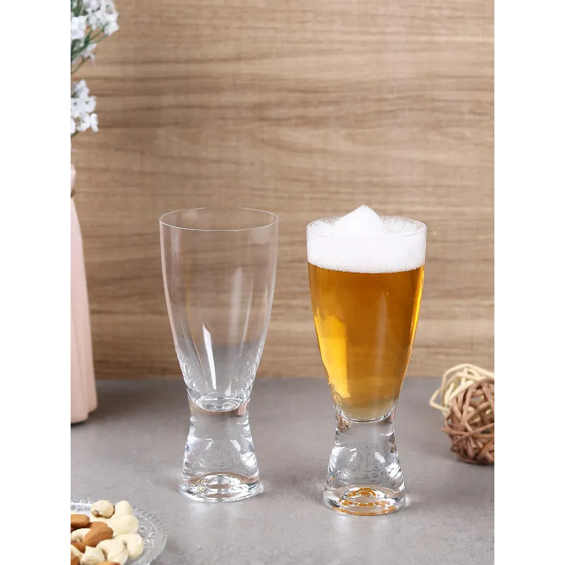 Bohemia Samba Beer Glass Clear Lead Free Crystal Beverageware | Set of 6 | 3 x 7 inches | 350ml
