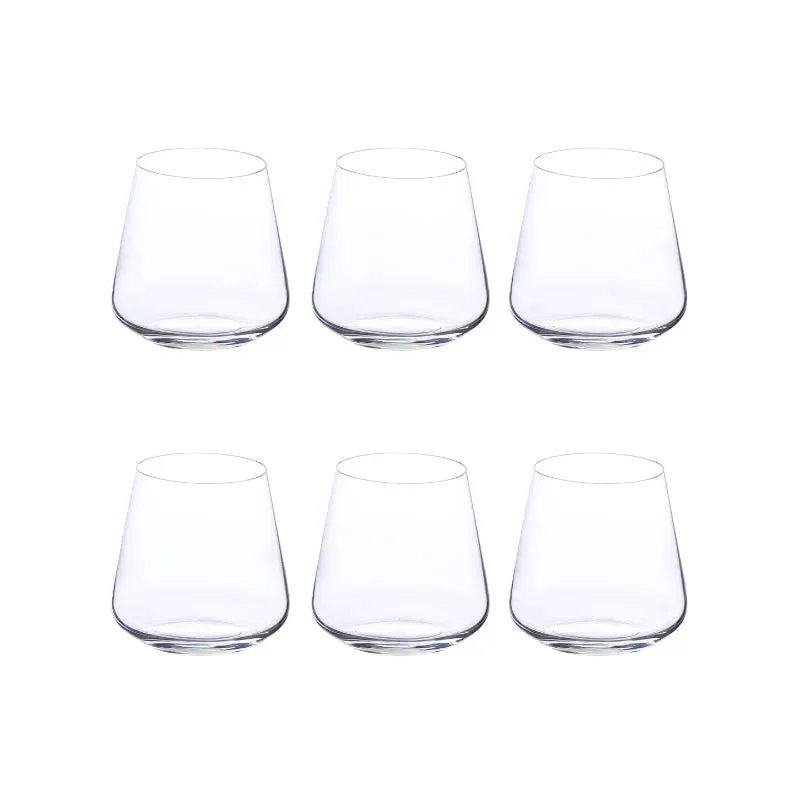 Bohemia Sandra Whiskey Glass Clear Lead Free Crystal Glassware | Set of 6 | 3 x 4 inches | 290ml