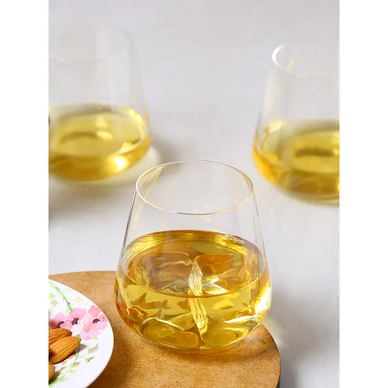 Bohemia Sandra Whiskey Glass Clear Lead Free Crystal Glassware | Set of 6 | 3 x 4 inches | 290ml