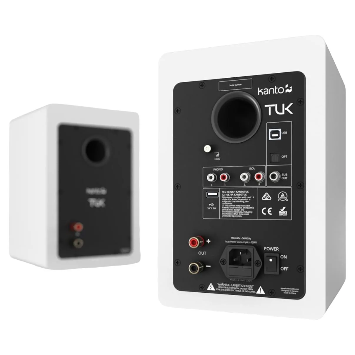 Bookshelf speakers Kanto TUK Premium with stands SE6, 2 pcs, white