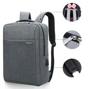 Boys USB Charger Backpack Fits 16" Laptop Outdoor Waterproof Nylon College Bags