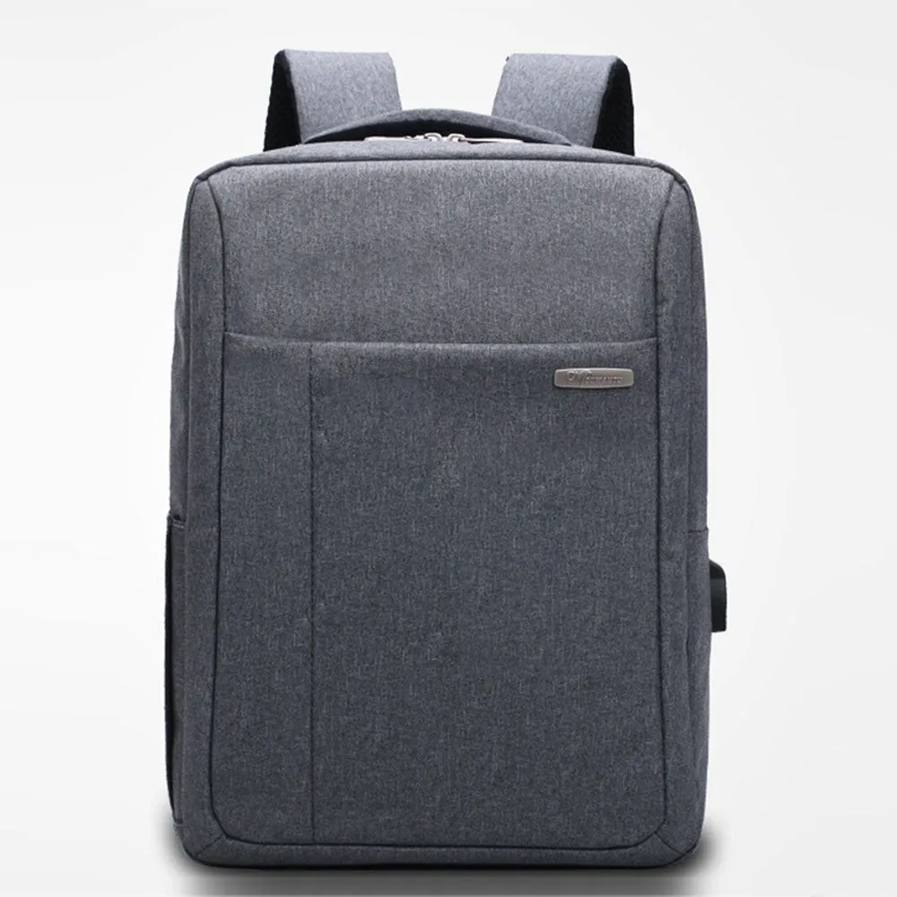 Boys USB Charger Backpack Fits 16" Laptop Outdoor Waterproof Nylon College Bags