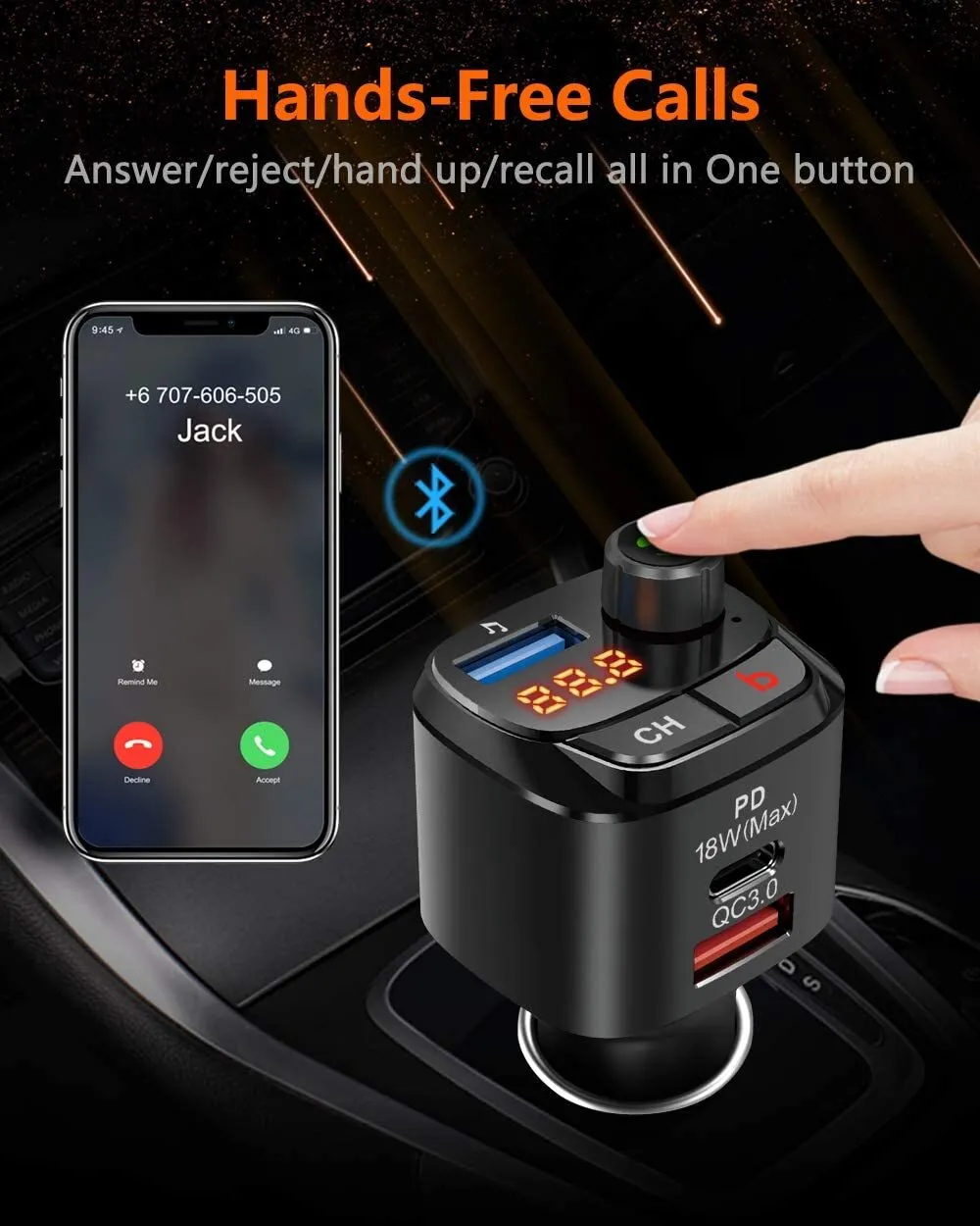 Bt 5.0 Fm Transmitter Car Mp3 Bluetooth Player Car Charger Audio