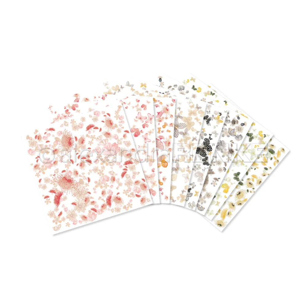 Bundle Bucheinbandpapier 'Floraler Frühling' 120 g/m²