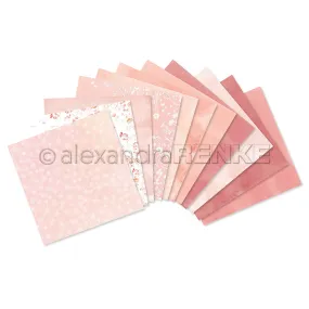 Bundle Designpapiere 'Blumenwiese Rot-Apricot' 200g/m²