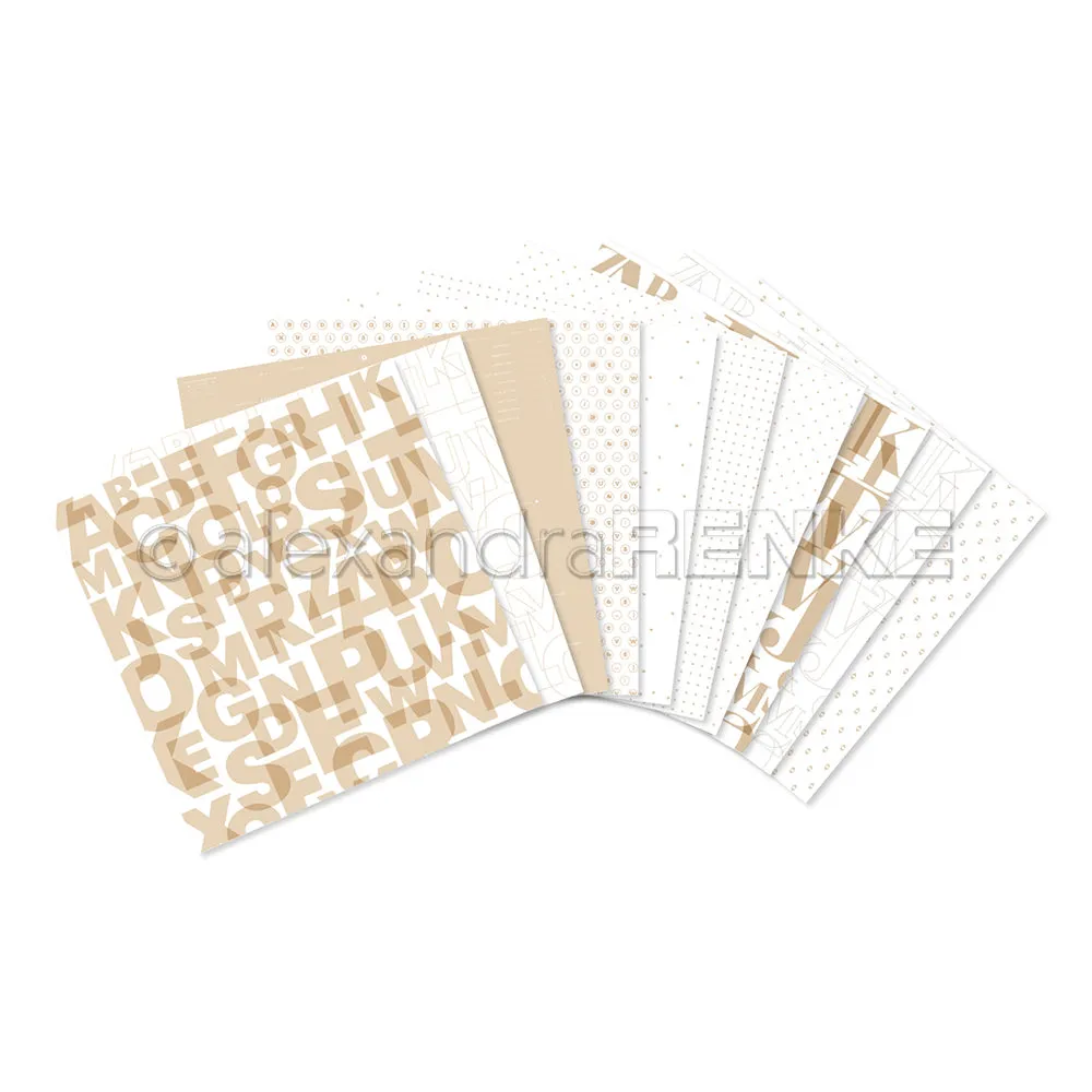 Bundle Designpapiere 'Buchstaben und Zahlen'
