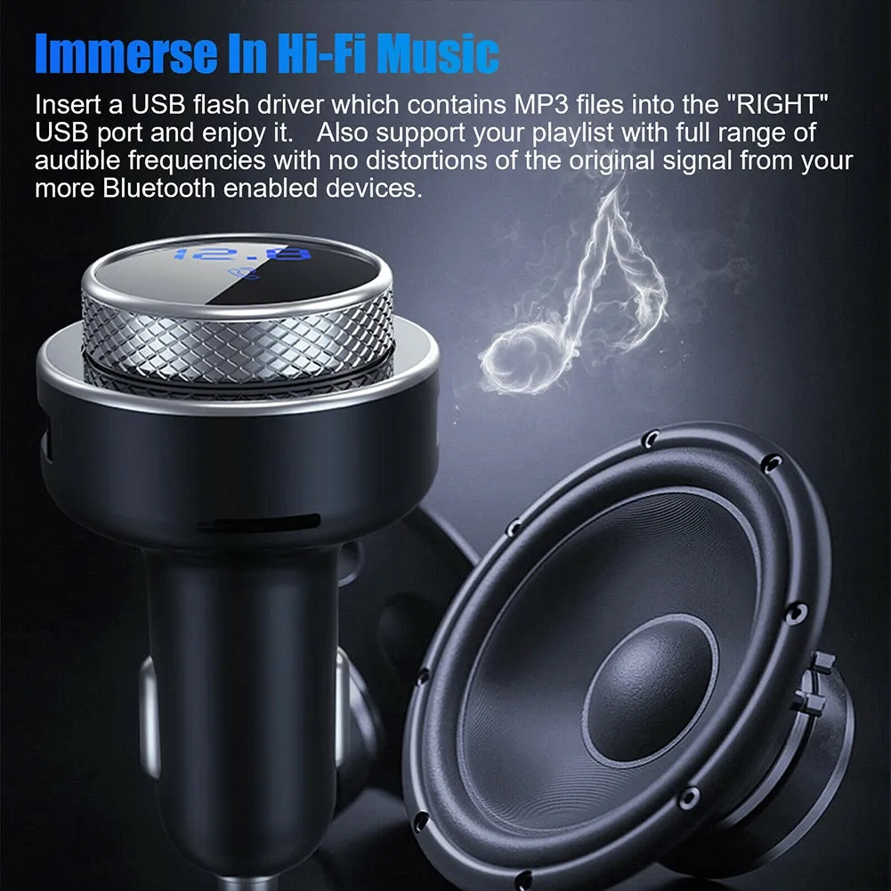 Car Bluetooth-compatible 5.0 Fm  Transmitter Lossless Usb Charger