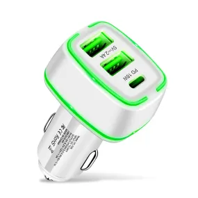Car Qc3.0 pd 18w Fast Charging Car Charger 3 In 1 Type-c