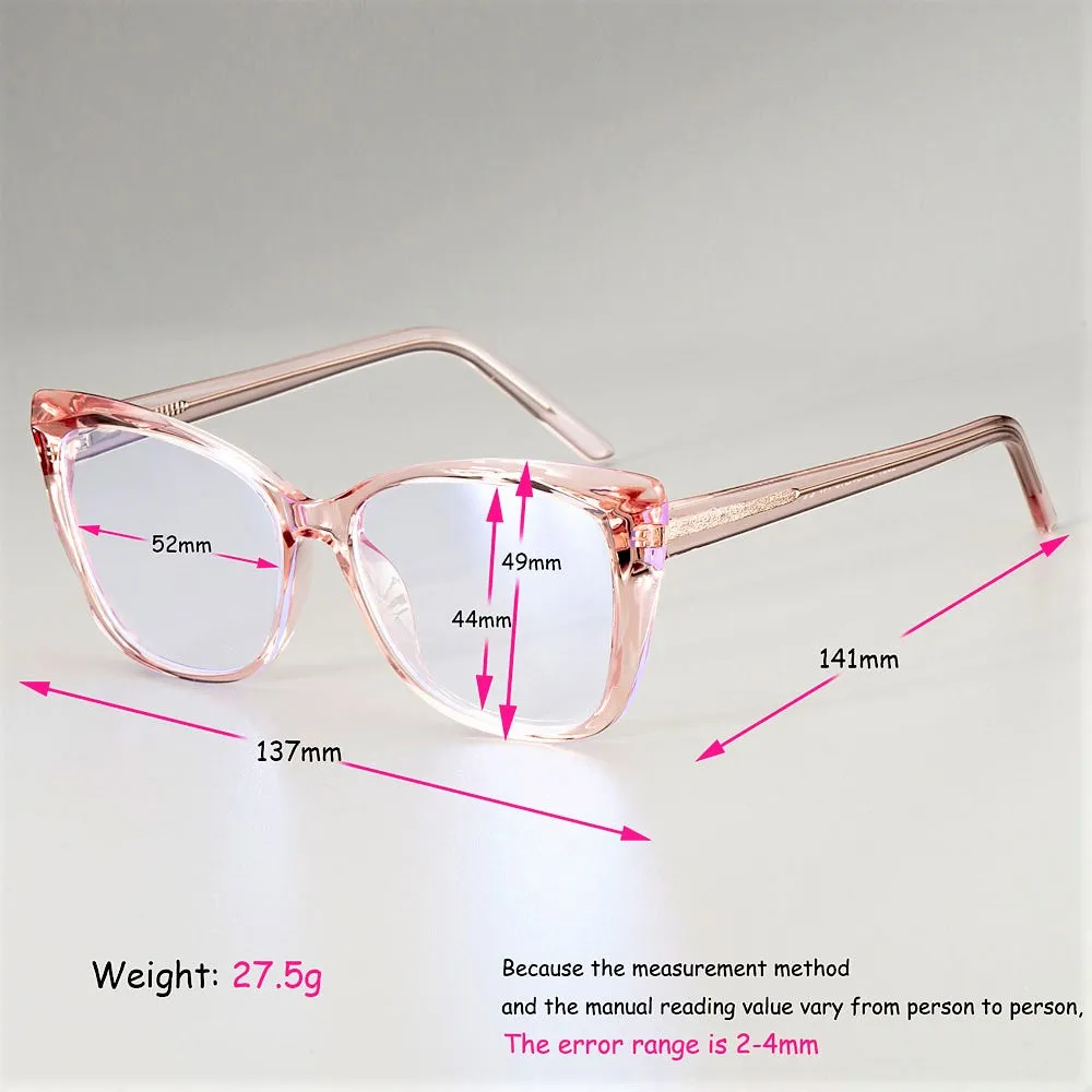 CCspace Unisex Full Rim Square Cat Eye Tr 90 Titanium Frame Eyeglasses 51014