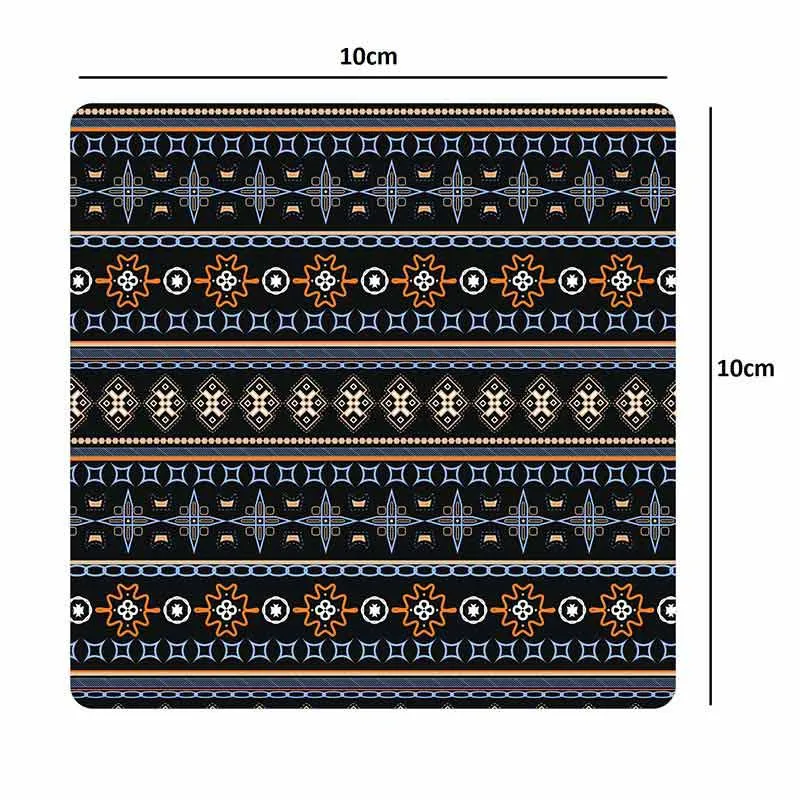 Classy Coaster Pad Black Table Accessory | Set of 6 | 4 x 4 inches