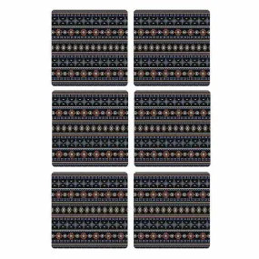 Classy Coaster Pad Black Table Accessory | Set of 6 | 4 x 4 inches