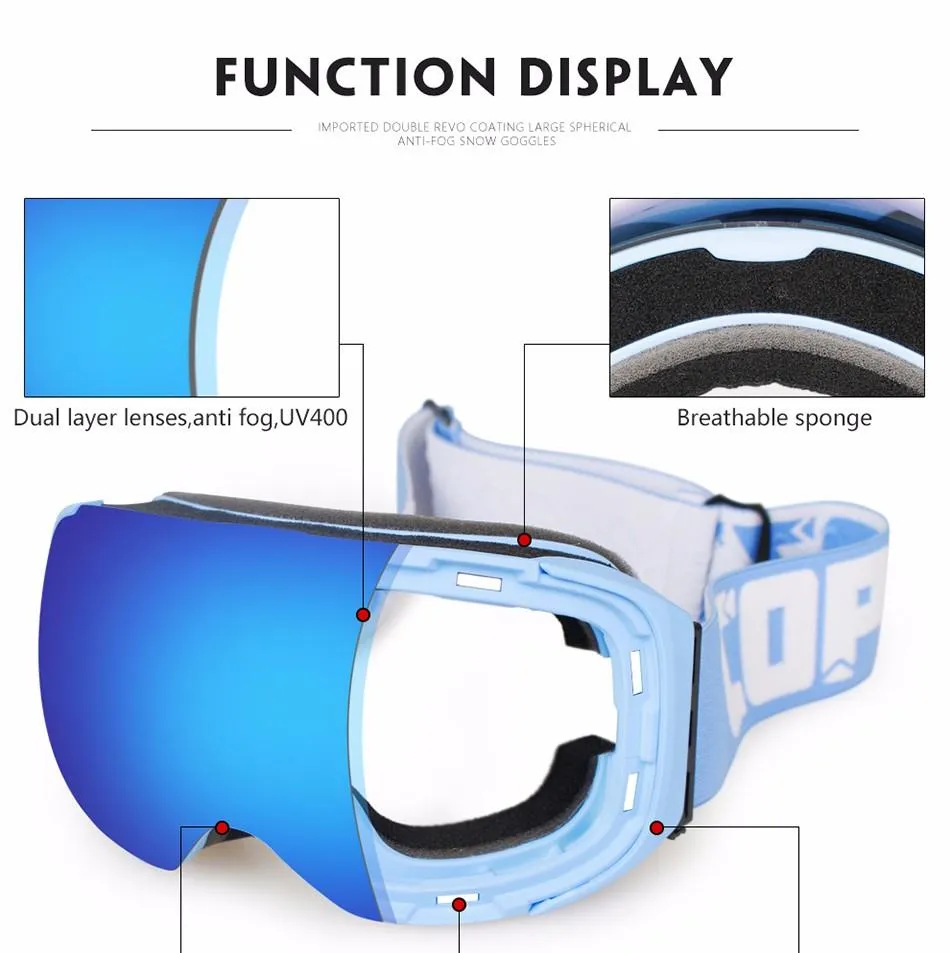 COPOZZ Magnetic Lens Ski Snowboard Goggles