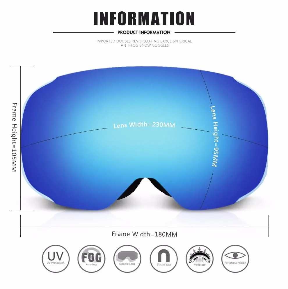 COPOZZ Magnetic Lens Ski Snowboard Goggles