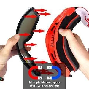 COPOZZ Magnetic Lens Ski Snowboard Goggles