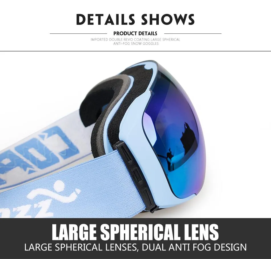 COPOZZ Ski Snowboard Magnetic Lens Goggles Interchangeable GOG-2181