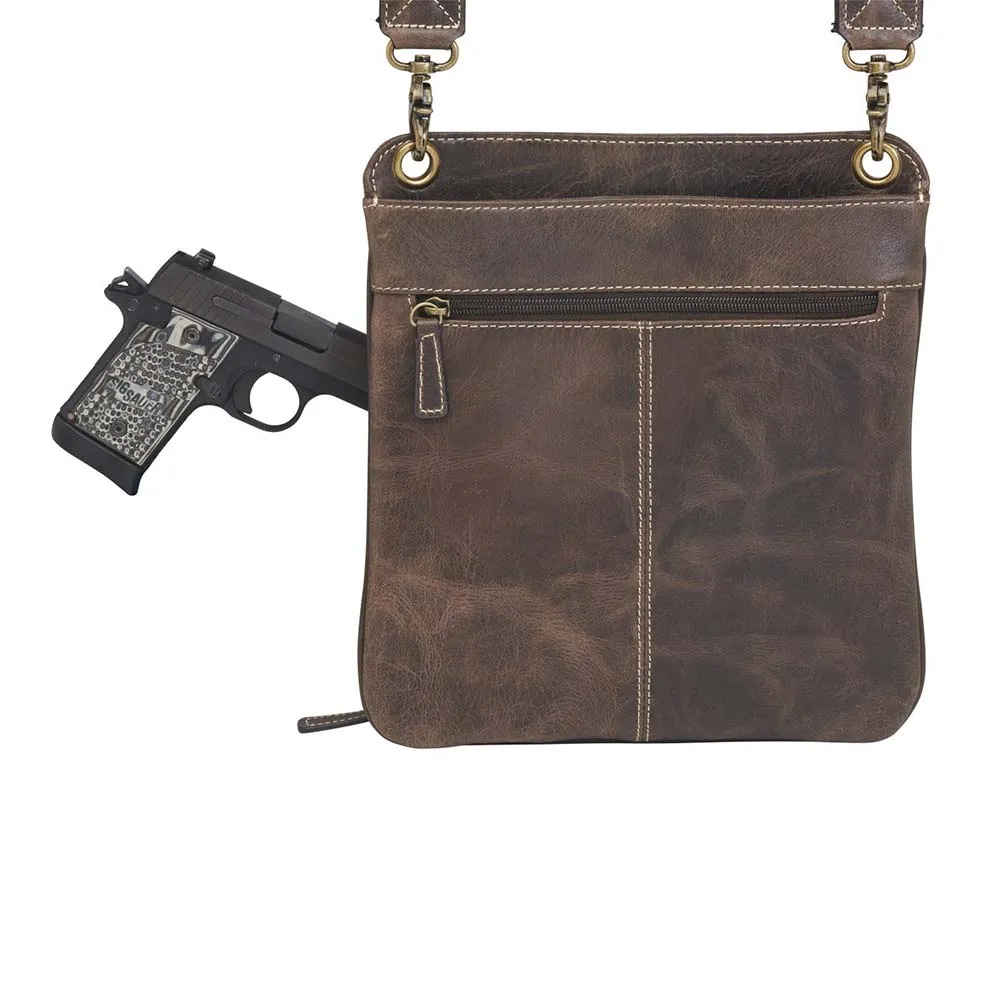 Crossbody Flat Sac, Distressed Buffalo
