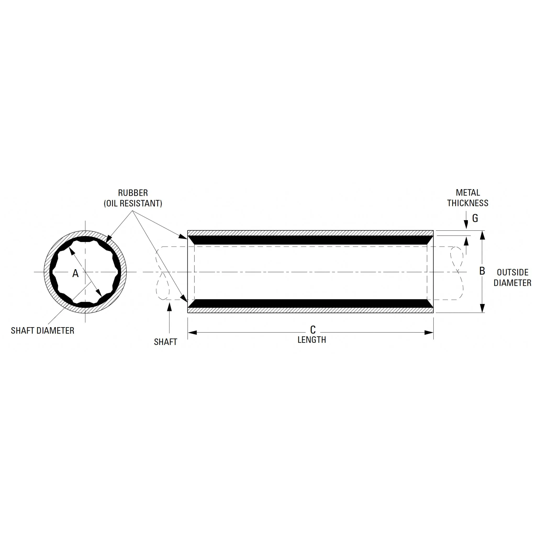 Cutlass Bearing Flounder - 1-1/2" x 2-3/8" x 6"
