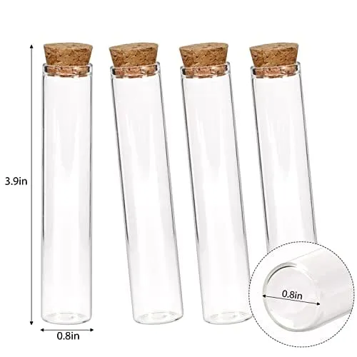 Depepe 30pcs 25ml Glass Test Tubes With Cork Stoppers