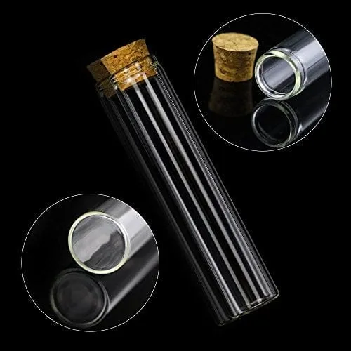 Depepe 30pcs 25ml Glass Test Tubes With Cork Stoppers