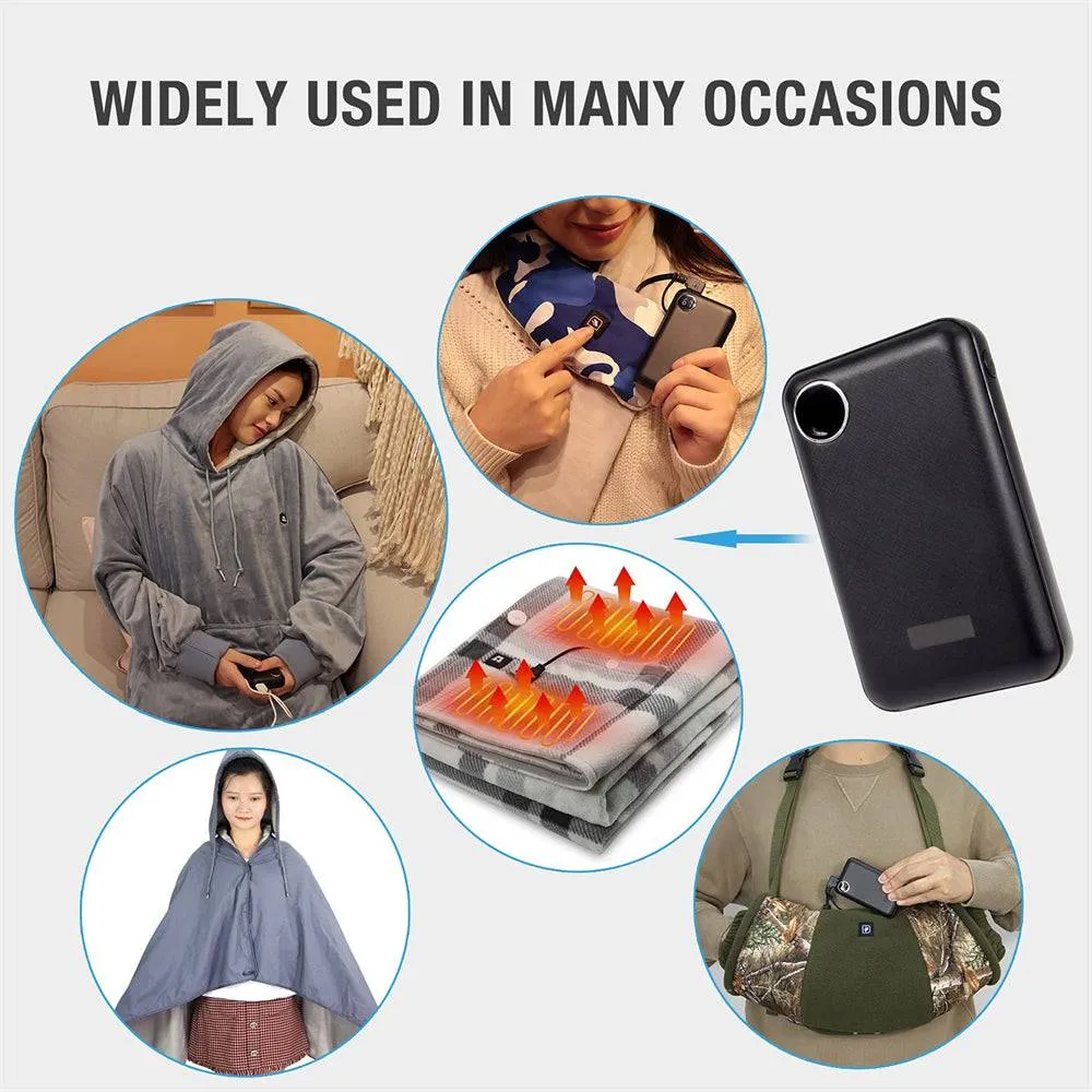 DUKUSEEK 5V 10000mAh Lipo Battery, Portable Charger with Dual USB Ports, Compatible Outdoor Blanket and 5V Heated Hand Muff