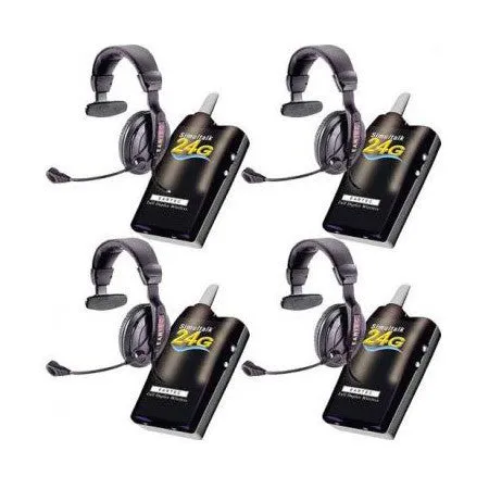 Eartec SLT24G4PS SLT24G 4 Radios w/ Proline Single Headsets