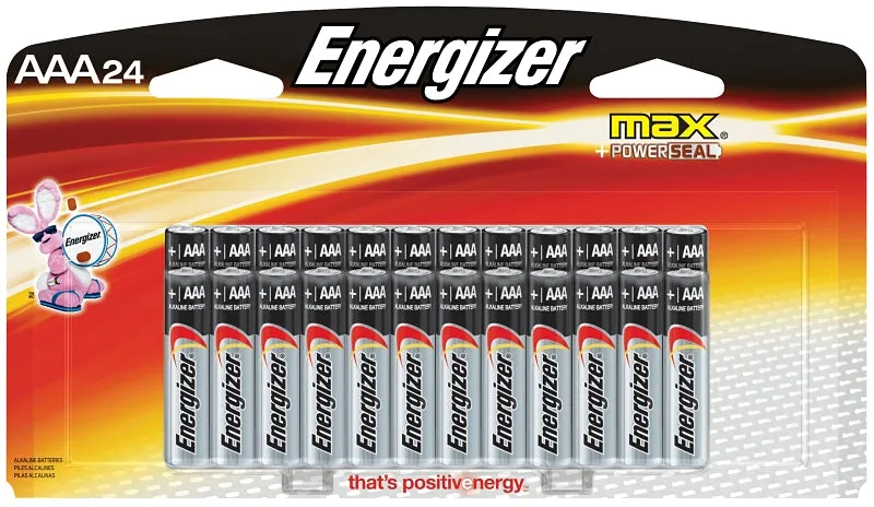 Energizer E92BP-24 Battery, 1.5 V Battery, 1250 mAh, AAA Battery, Alkaline, Manganese Dioxide, Zinc :CD 24: QUANTITY: 1