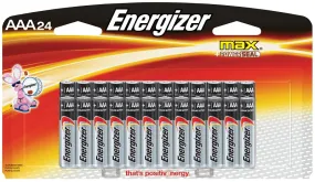 Energizer E92BP-24 Battery, 1.5 V Battery, 1250 mAh, AAA Battery, Alkaline, Manganese Dioxide, Zinc :CD 24: QUANTITY: 1