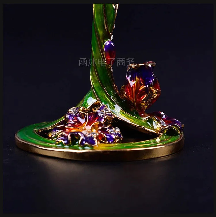 Exquisite Unique Custom Made Wedding Led Free Crystal Champagne Wine Glasses Set of Two