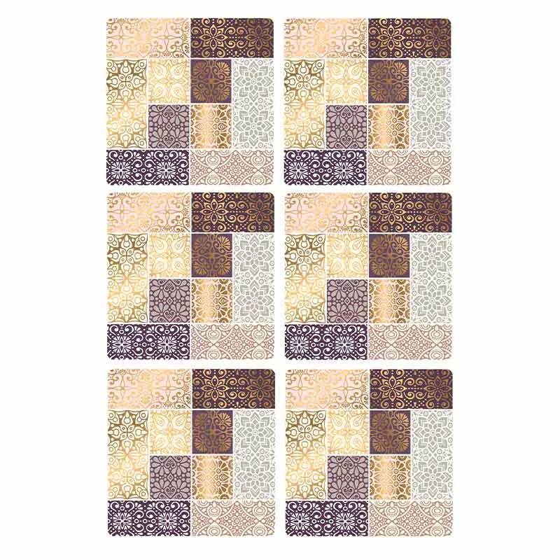Fab Coaster Pad Multicolor Table Accessory | Set of 6 | 4 x 4 inches