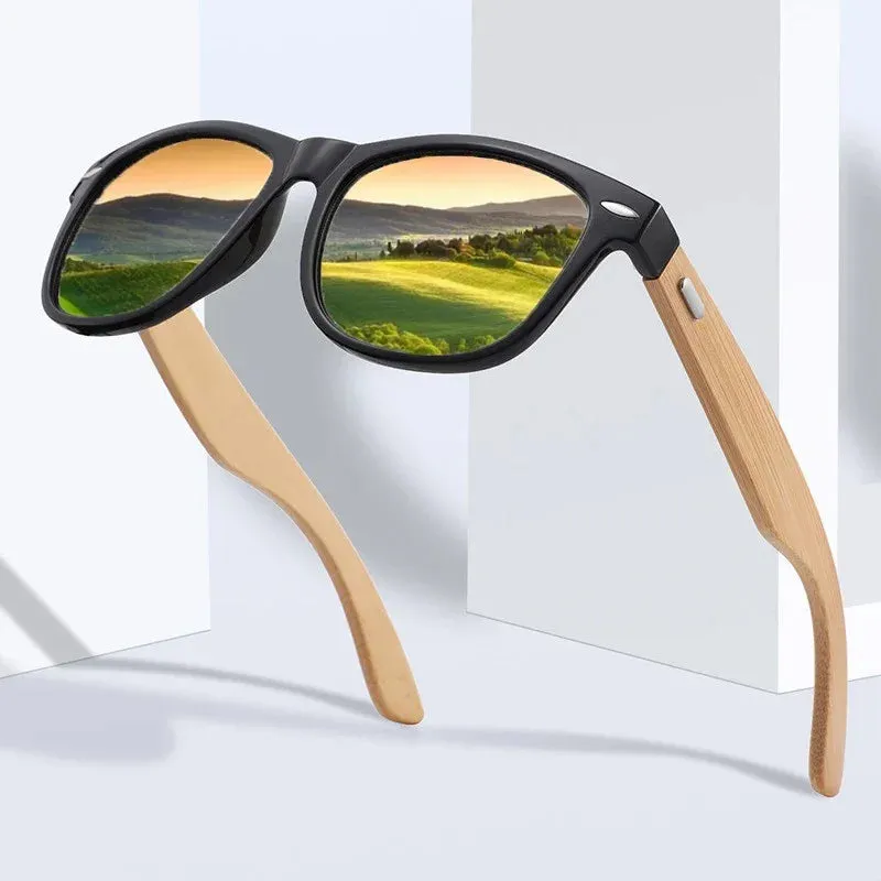 Fashion Wood Men's Ultraviolet Sunglasses Classic Male Driving Riding UV400 Sports Sun Glasses Eyewear Wooden Bamboo Eyeglasses