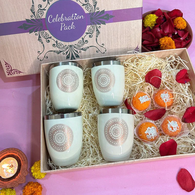 Festive Gift Box Glass set | Set of 4