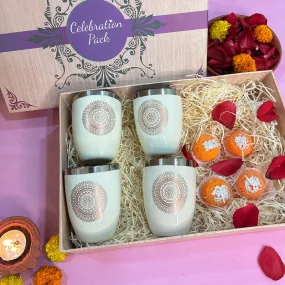 Festive Gift Box Glass set | Set of 4