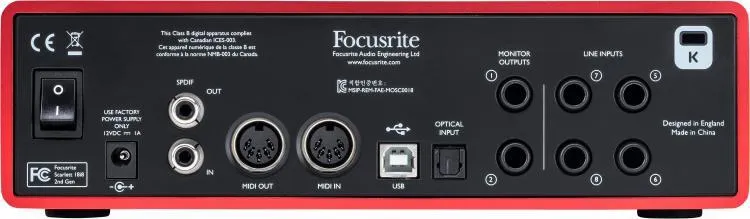 Focusrite Scarlett 18i8 2nd Gen USB Audio Interface