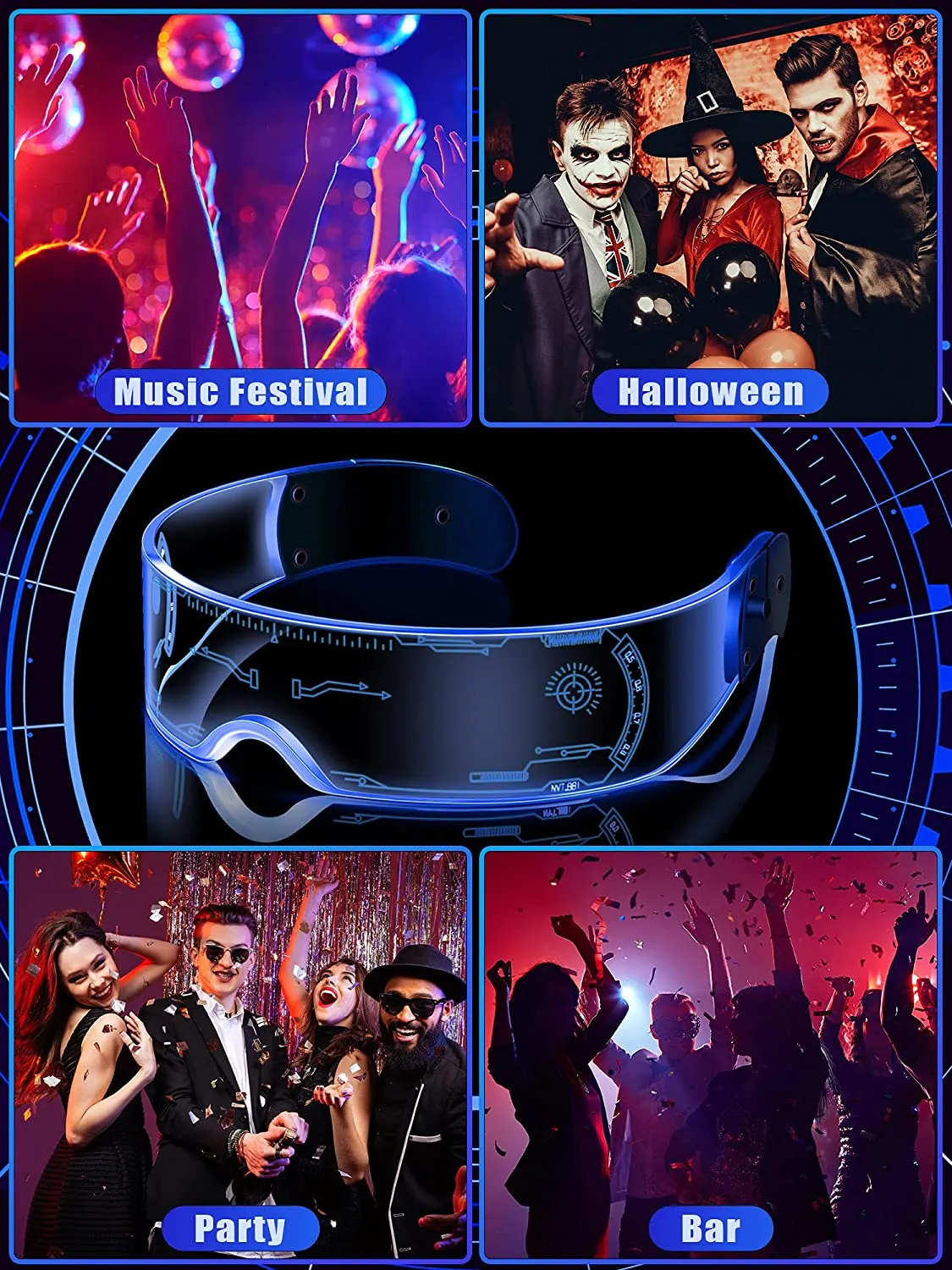 GTRAICNG Cyberpunk glasses  LG01 (3PCS)