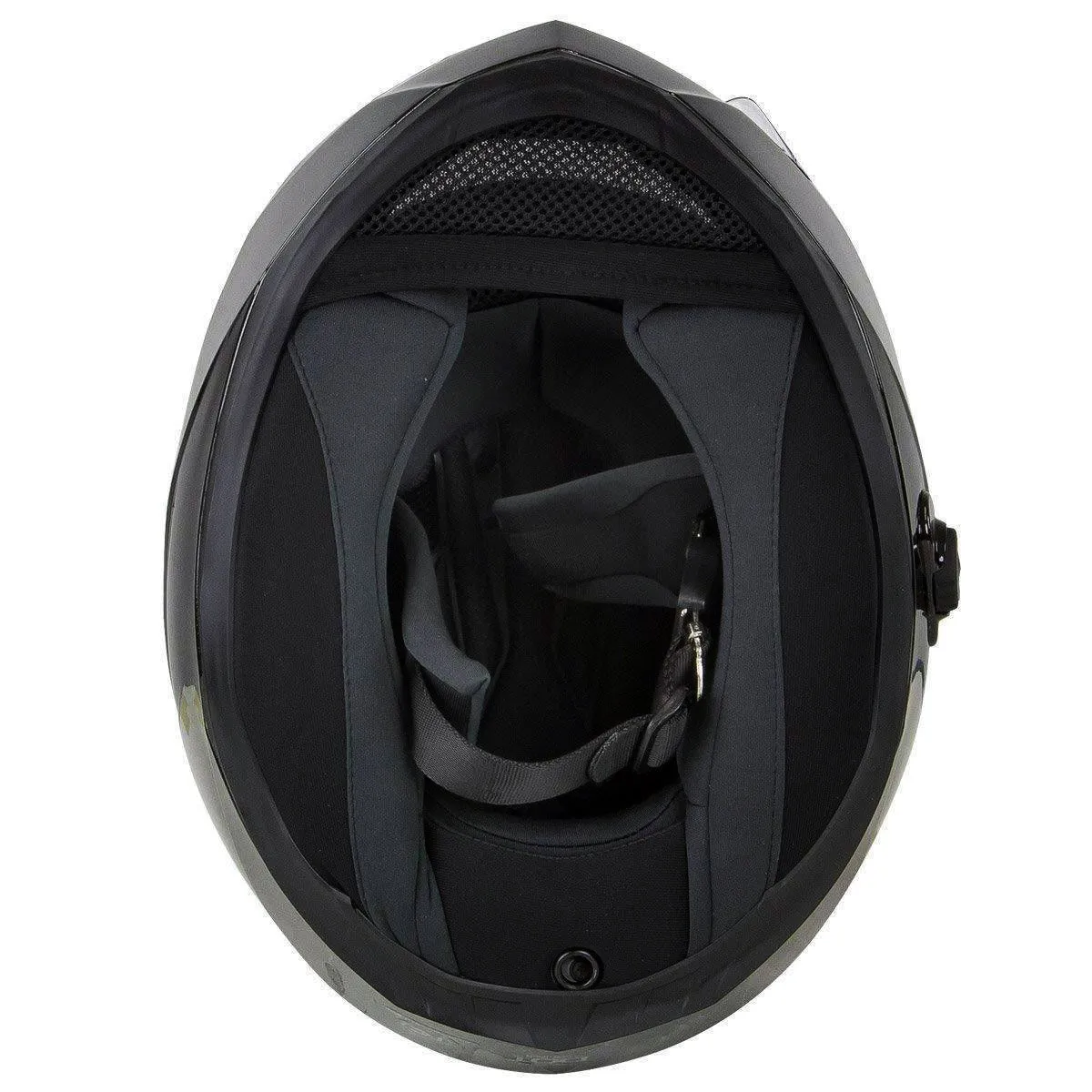 H520 Titanium and Red Chit-Chat Black Full Face Motorcycle Helmet w/ Intercom - Built-in Speaker and Microphone for Men / Women