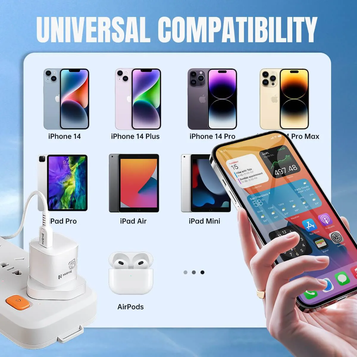 Hugmie® FP-02I 20W PD Fast Charger with 1M Type C to Lightning Cable