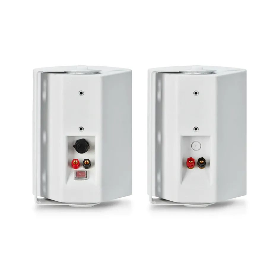 iHome IHSI-400BT-PR-WHT 4" Inch Bluetooth Outdoor 100W Watts Waterproof Wall Mounted Speakers Pair