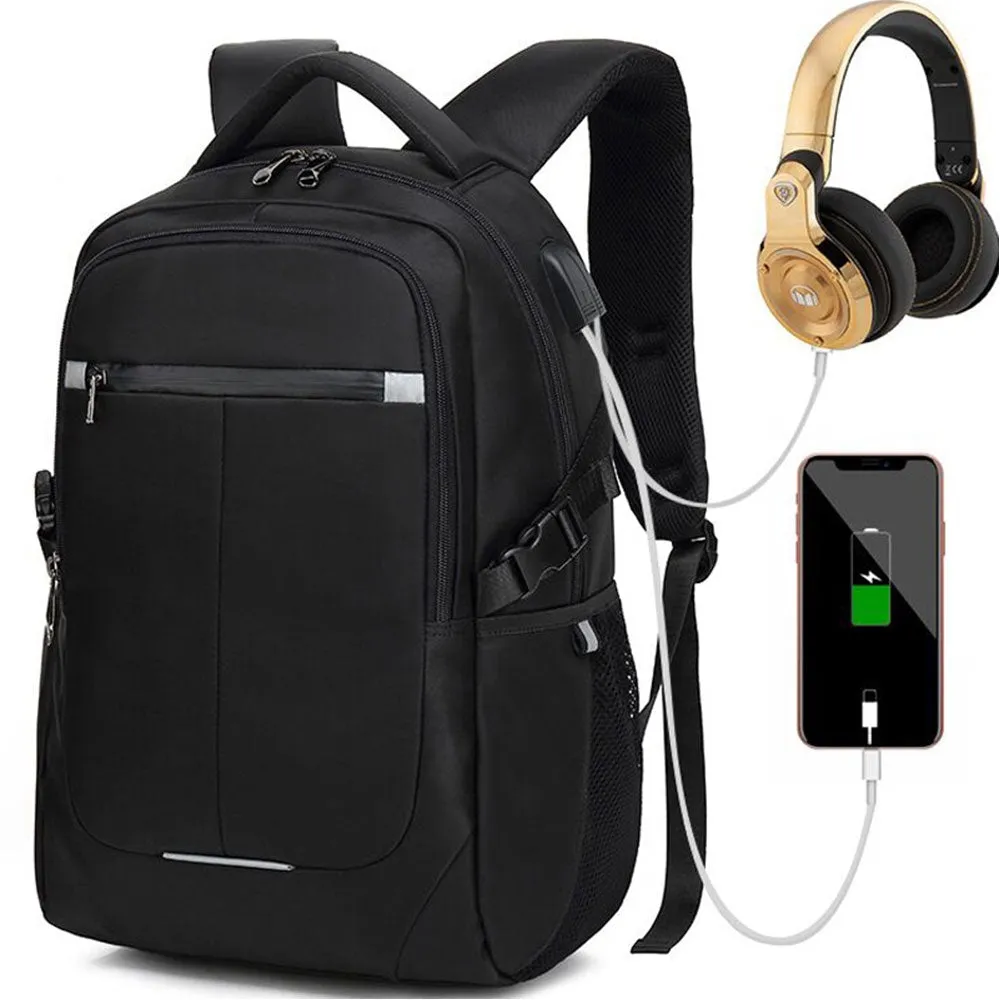 Kids USB School Backpacks - Black Red Blue Book Bags For Boys Girls Laptop Backpack with Charging Port Business Anti-theft Large Capacity Travel BookBag