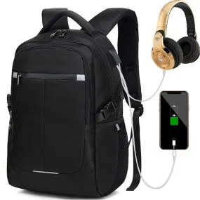 Kids USB School Backpacks - Black Red Blue Book Bags For Boys Girls Laptop Backpack with Charging Port Business Anti-theft Large Capacity Travel BookBag