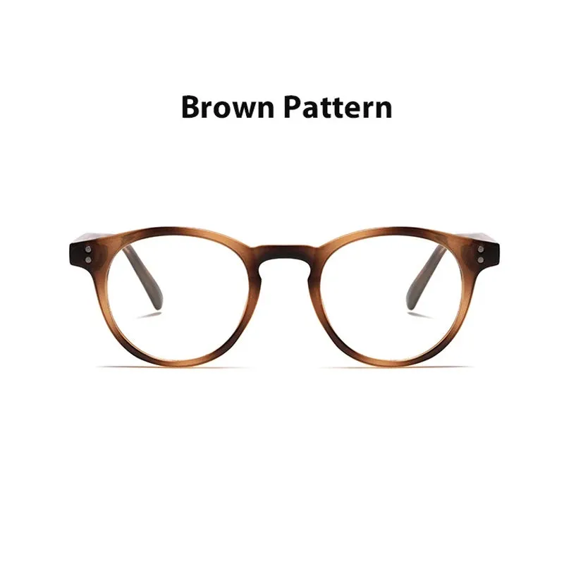 Kocolior Unisex Full Rim Round Acetate Hyperopic Reading Glasses 3313